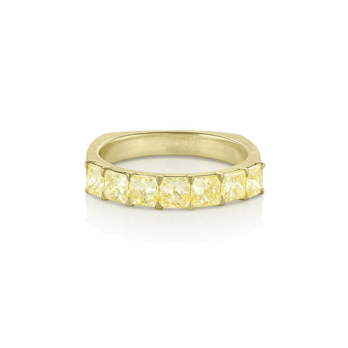 princess cut yellow diamond ring with balanced, comfortable Euro shank band <span class='visuallyhidden'>Call, text 323-404-2959 for shopping help.</span>